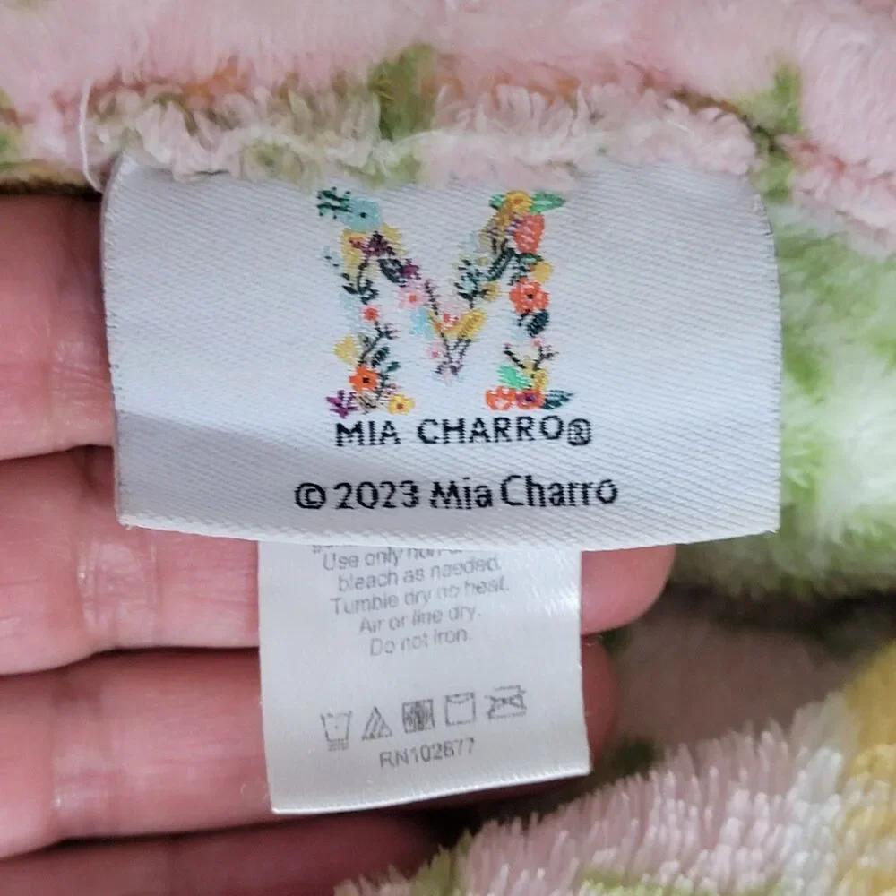 Berkshire Blanket & Home Throw Mia Charro Artist Series Floral Patchwork 48 x 66